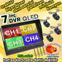 4 Adet Ledsiz Ahd 720p Balık Gözü Lens Kelebek Kamera 7 İnç Qled Hybrid Dvr Monitör 12 Volt 256 Gb