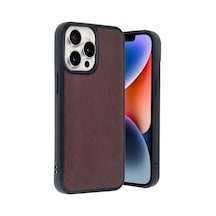 Apple iPhone  Uyumlu - 14 Pro Max Kılıf Aras Deri Kapak - Bordo