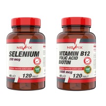 Nevfix B12 Folic Acid&Biotin 120 Tablet Selenyum 200 Mcg 120 Tabl