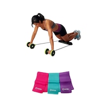 2 Li Set Karın Kası Kol Bacak Diz Dirsek Spor Aleti Kas Germe Güçlendirme 3'lü Pilates Bandı Seti