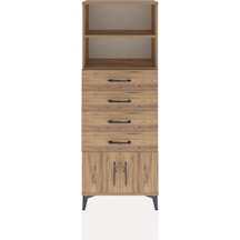 Arges Dolap 2 Raflı 4 Çekmeceli 2 Kapaklı 60x30x163 Çam-çam Atlas Çam