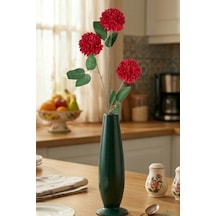 Yapay Çiçek Sitesi Yapay 3 Top Karanfil 62 Cm Kırmızı Kırmızı
