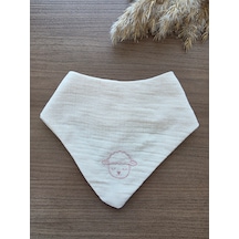 Sleepy Lamb Nakışlı Müslin Bandana Önlük Krem