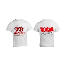 Alpşan Ticaret Bayrak Baskılı 23 Nisan Ulusal Egemenlik Ve Çocuk Bayramı Çocuk Pamuklu Yumuşak T-shirt 35 Beyaz