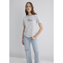 Mavi - Mavi Jeans Baskılı Gri Tişört 1612421-87033 Gri