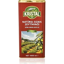 Kristal Natürel Sızma Zeytinyağı Dolgun Güçlü Lezzet 4 Litre Teneke
