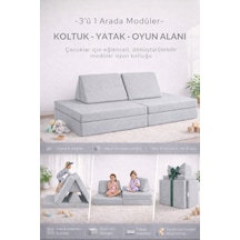 Yatella 4 Parça Katlanabilir Çocuk Koltuğu Yatak & Minder Çok Amaçlı Modüler Tasarım - Gri