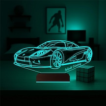 Luvivia Spor Araba Ferrari Tasarım Kişiye Özel 3d Lamba - Masa Gece Lambası Şeffaf