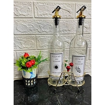 Altın Standlı Kiraz Figürlü 750ml Şeffaf Şişe Altın Akıtıcılı Eti