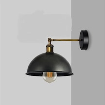 Riolight Retro3,vintage3,rustik3 Siyah 1xe27 Eskitme Duylu Masallı Tekli Duvar Aplik Şapka Çap:23cm Eskitme Siyah