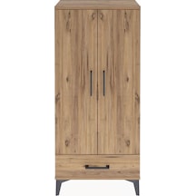 Arges Dolap 3 Raflı Tek Çekmeceli 2 Kapaklı 60x30x134 Çam-çam Çam