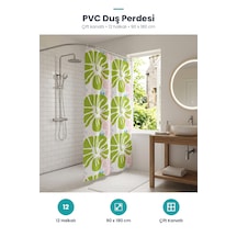 Pvc Duş Perdesi - Çift Kanatlı - 12 Halkalı - 90x180 Cm Şeffaf