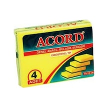 Acord Düz Endüstriyel Bulaşık Süngeri 4 Adet Sarı