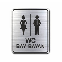 Wc Bayan Bay Tuvalet Kapı Duvar Uyarı - Yönlendirme Levhası Gü... (536886425)