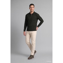 Defacto Regular Fit Düğmeli Polo Yaka Basic Sweatshirt I2039ax26wnkh538 Haki-kh538