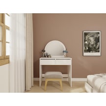 Huzur Makyaj Masası Beyaz Renk Beyaz