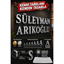 Alucor Kişiye Özel Aynalı Harf Tabela Gold / Gümüş Alucor Harf 20-50 Cm Hazır Şablonlu Kolay Montaj Ofis, İş Yeri Ve Kapı Tabelası Gümüş