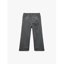 Koton Pamuklu Beli Bağcıklı Bol Kesim Gabardin Pantolon Gri 7wkb40017tw