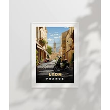 Çerçevesiz Poster Lyon'un Şirin Sokakları Ve Vespa