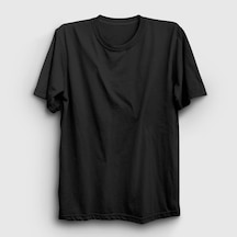 Presmono Unisex Siyah Düz Baskısız T-shirt Siyah