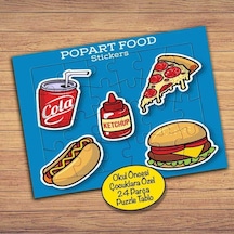 Fast Food Yiyecekler 24 Parça Çocuklara Özel Yapboz Tablo-2147678916