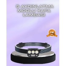 El Hareket Sensörlü Led Kafa Feneri 5 Mod Ayarlanabilir Çok renkli 16615062