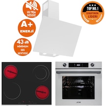 Afm Tech Ve Ferre Reew Sessiz Vitro Elektrikli Beyaz D078-SA + MS263 + FM7701 Ankastre Set