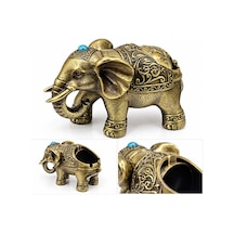 Kapaklı Metal Fil Figürlü Küllük 20 9 Cm