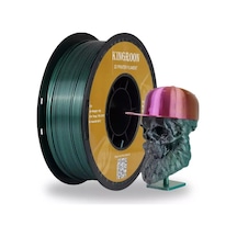 Kingroon Çift Renk Siyah - Yeşil Pla Silk Filament 1.75 Mm 1000gr