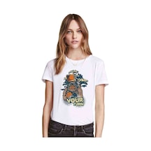 Your Turn Baskılı Beyaz Kadın Tshirt