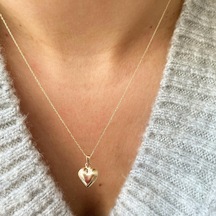 Simurg Jewellery 14 Ayar Altın Bayan Kalp Kolye