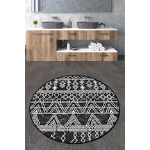 Straordinario Siyah Çap Banyo Halısı Djt 140x140 cm, Banyo Halısı , Banyo paspası yıkanabilir Siyah