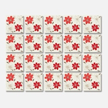 Tink Kırmızı Çiçek Desenli Pvc Karo Diğer