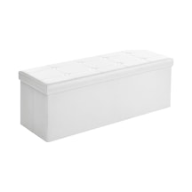 Songmıcs Tabure 120 Litre, Saklama Kutusu, Tabure, Katlanabilir, 300 Kg'a Kadar Yük, Sentetik Deri Kapak, Döşemeli, B Diğer