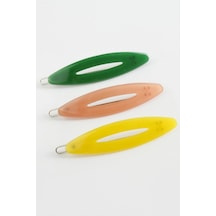 Oval Klipsli Toka Yeşil