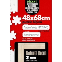 21lik Puzzle Poster Resim Çerçevesi Pvcli Postersiz Resimsiz Çerçeve Naturel Krem, 48x68