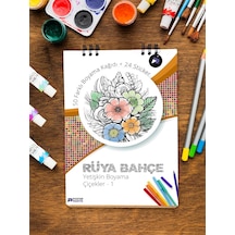 Rüya Bahçe Yetişkin Boyama Kitabı, Çiçekler Mandala Boyama Kitabı, Boyama Defteri, Boyama Sayfa