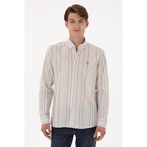 U.s. Polo Assn. Erkek Vizon Gömlek Desenli 50300160-vr052 Vizon