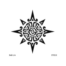 Airbrush Tattoo Sembolik Pusula Yapışkanlı Stencil Süsleme Ve Boyama Kalıbı