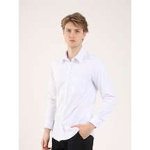 Dufy Beyaz Erkek Regular Fit Brent Yaka Uzun Kol Gömlek - 88184 Beyaz
