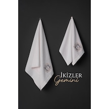 Varol %100 Microcotton Üst Kalite Havlu Seti Burç Nakışlı İkizler-standart İkizler