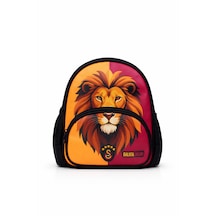 Galatasaray Lisanslı Aslan Figürlü Anaokulu Çantası - 2 Bölmeli Su İtici Özellikli Sırt Çantası Sarı - Kırmızı - Siyah