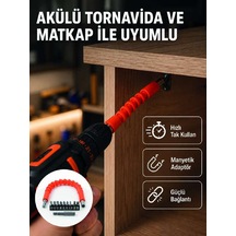 Esnek Bits Uç Seti 12 Parça Manyetik Adaptörlü Matkap Tornavida Aksesuarı 49350337