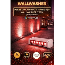 Alles 20 Cm 6 Watt Kırmızı Işık Wallwasher 220v Als-2060k Kırmızı