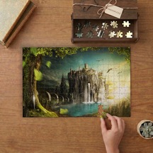 Fantastik Kale - Şelale - Doğa Tasarımı 240 Parça Ahşap Puzzle Ahşap Kutuda Mpy20055
