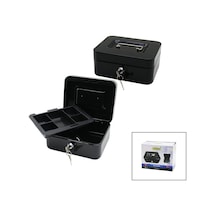 Anahtarlı Küçük Metal Para -değerli Eşya Kutusu 2kat Tek+6 Bölme Taşıma Kulp - 15.2x11.8x8cm Standart