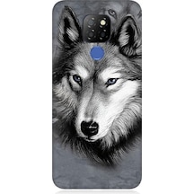 General Mobile Gm 20 Uyumlu Mavi Gözlü Kurt Desenli Silikon Kılıf