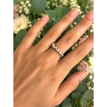 Sıralı Oval Silver Yüzük Çok Renli