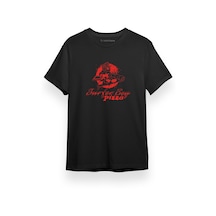 Stranger Things Surferboy Pizza Siyah Kısa Kol Erkek Tshirt 001