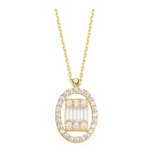 Altın Oval Baget Taşlı Kolye AS1771KL AltınSepeti